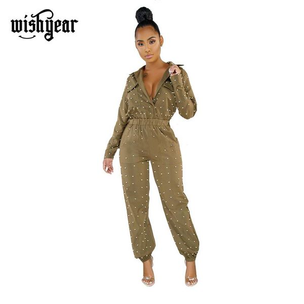women's jumpsuits & rompers pearls accent fashion jumpsuit turn down collar v neck long sleeve pockets loose romper beading straight ca, Black;white
women's jumpsuits & rompers pearls accent fashion jumpsuit turn down collar v neck long sleeve pockets loose romper beading straight ca, Black;white