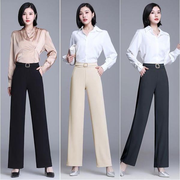 women's pants & capris female autumn suit hang down feeling smooth wide-legged show thin tall waist straight canister leisure pant, Black;white
women's pants & capris female autumn suit hang down feeling smooth wide-legged show thin tall waist straight canister leisure pant, Black;white