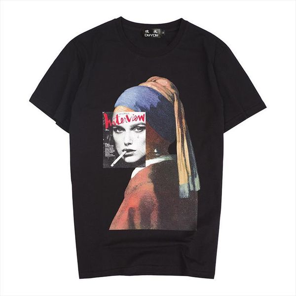girl wearing pearl earrings men t shirts printed short sleeve summer casual cotton hip hop tees fashion streetwear tshirts, White;black
girl wearing pearl earrings men t shirts printed short sleeve summer casual cotton hip hop tees fashion streetwear tshirts, White;black
