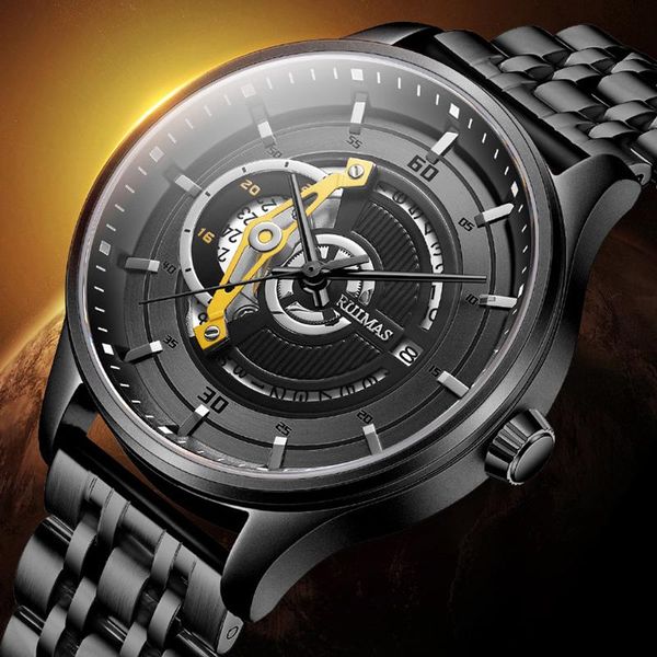 wristwatches ruimas casual sapphire crystal mirror man's wristwatch hollow-carved waterproof 50m automatic mechanical watch men calenda, Slivery;brown
wristwatches ruimas casual sapphire crystal mirror man's wristwatch hollow-carved waterproof 50m automatic mechanical watch men calenda, Slivery;brown