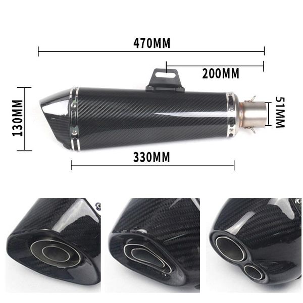 51mm motorcycle ak exhaust modify motocross muffler for fz6 z250 er6nr 250 crf 250r cbr250 cb600 moto carbon fiber system
51mm motorcycle ak exhaust modify motocross muffler for fz6 z250 er6nr 250 crf 250r cbr250 cb600 moto carbon fiber system