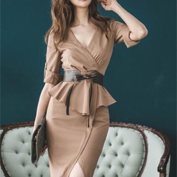casual dresses korean version of the autumn decoration body v-neck waist fake two-piece 7-point cuff hip mid-length dress xp98, Black;gray
casual dresses korean version of the autumn decoration body v-neck waist fake two-piece 7-point cuff hip mid-length dress xp98, Black;gray
