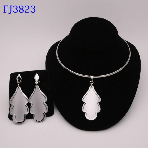 earrings & necklace fashion jewelry set nigeria dubai gold-color african bead wedding bridal gifts, Silver
earrings & necklace fashion jewelry set nigeria dubai gold-color african bead wedding bridal gifts, Silver