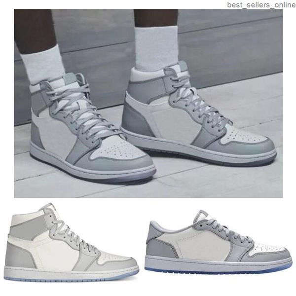 1 white and grey basketball shoes men women 1s gray sports sneakers new with box, Black
1 white and grey basketball shoes men women 1s gray sports sneakers new with box, Black