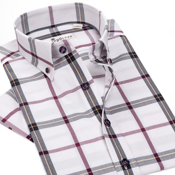 men's casual shirts deepocean cotton check short sleeve shirt trend american fashion thin style, White;black
men's casual shirts deepocean cotton check short sleeve shirt trend american fashion thin style, White;black
