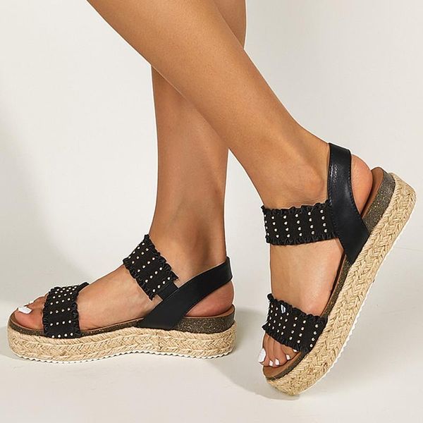 sandals 2021 women platform shoes summer style solid color open toe ladies plus size round beach, Black
sandals 2021 women platform shoes summer style solid color open toe ladies plus size round beach, Black