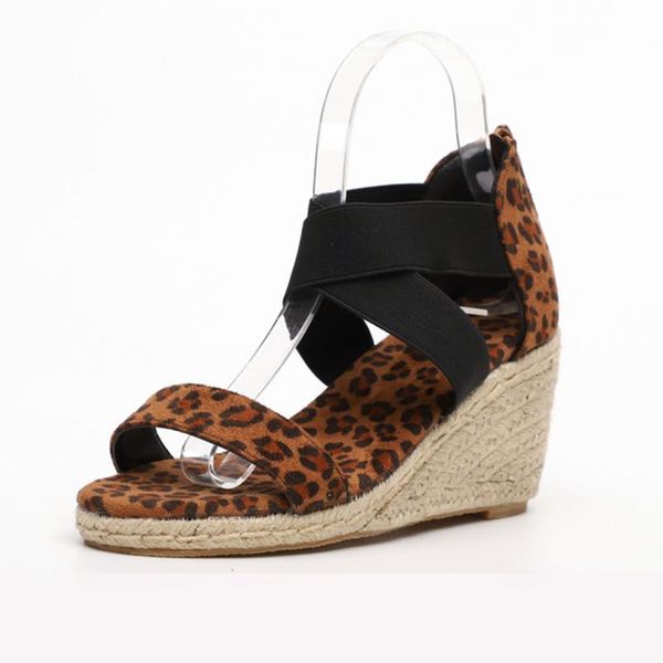 summer 2021 large size 35-43 style leopard print high heel wedge sandals for women, elastic strap roman, Black
summer 2021 large size 35-43 style leopard print high heel wedge sandals for women, elastic strap roman, Black