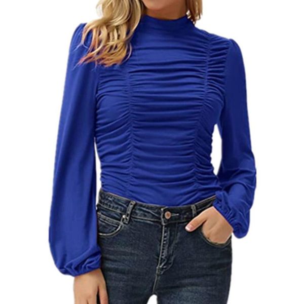 women's blouses & shirts 2021 autumn fashion design pleated solid women lantern sleeve pullover elegant turtleneck office ladies silk, White
women's blouses & shirts 2021 autumn fashion design pleated solid women lantern sleeve pullover elegant turtleneck office ladies silk, White