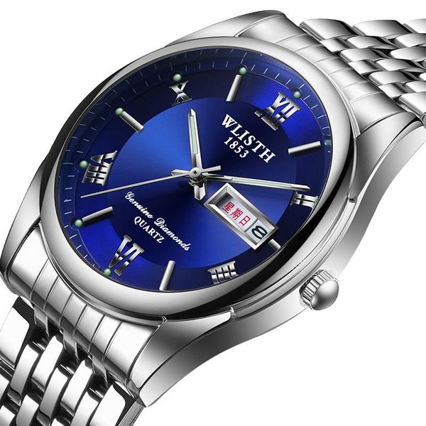 wristwatches brand watch men's stainless steel quartz wristwatch business luminous waterproof date week clock blue fashion relogio masc, Slivery;brown
wristwatches brand watch men's stainless steel quartz wristwatch business luminous waterproof date week clock blue fashion relogio masc, Slivery;brown