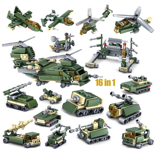 16 in1 military building blocks children toys bricks compatible city ww2 helicopter plane educational toys hobbies for children
16 in1 military building blocks children toys bricks compatible city ww2 helicopter plane educational toys hobbies for children
