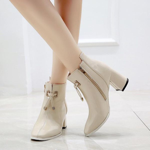 boots autumn ankle for women block high heels bright patent leather winter shoes woman plus size zipper bow knot ladies, Black
boots autumn ankle for women block high heels bright patent leather winter shoes woman plus size zipper bow knot ladies, Black