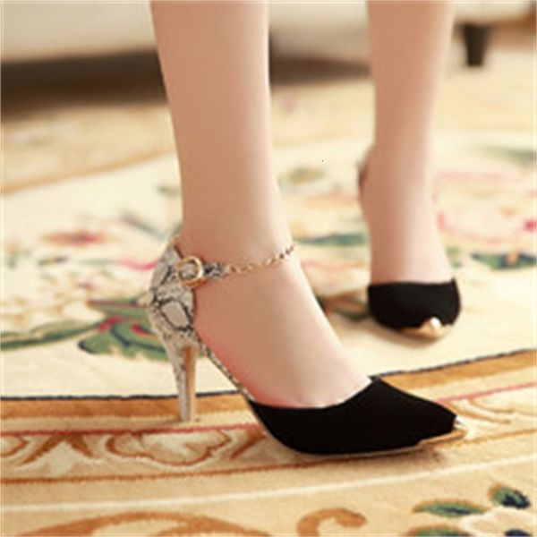 sandals fashionablesexyspringandsummer snake pattern stitching pointed toe women's shoes with metal chain and stiletto heel sandals sz6, Black
sandals fashionablesexyspringandsummer snake pattern stitching pointed toe women's shoes with metal chain and stiletto heel sandals sz6, Black