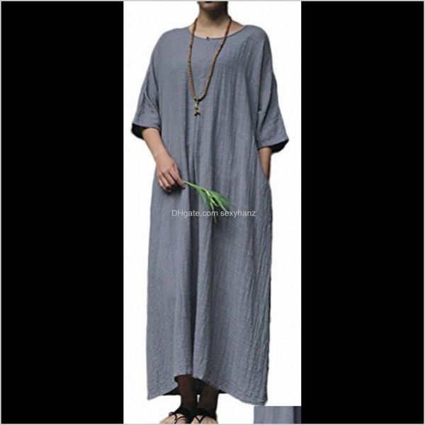 clothing apparel drop delivery 2021 soojun womens solid casual 3/4 sleeve linen maxi dresses with sleeves es7e# pwldm, Black;gray 
clothing apparel drop delivery 2021 soojun womens solid casual 3/4 sleeve linen maxi dresses with sleeves es7e# pwldm, Black;gray