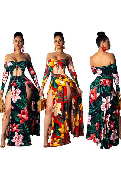 women floral high split dress slash neck hollow out dresses female long sleeve clothing, Black;gray
women floral high split dress slash neck hollow out dresses female long sleeve clothing, Black;gray