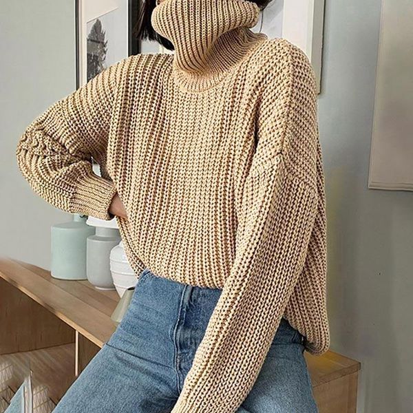 women's sweaters pullover knitted sweater women high-neck long-sleeved solid color oversized casual loose spring autumn fashion 2021, White;black
women's sweaters pullover knitted sweater women high-neck long-sleeved solid color oversized casual loose spring autumn fashion 2021, White;black
