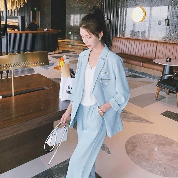 women's two piece pants french autumn casual suit women 's thin 2021summer korean style western youthful -looking ankle-length pie, White
women's two piece pants french autumn casual suit women 's thin 2021summer korean style western youthful -looking ankle-length pie, White