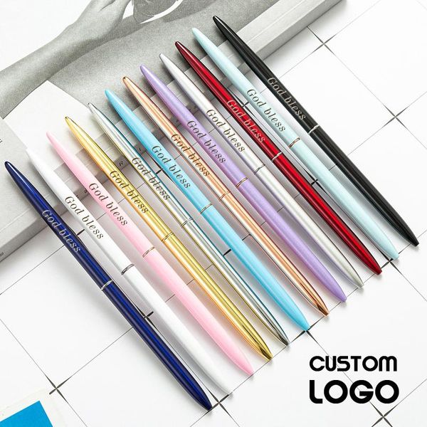laser customized logo metal ballpoint pen el counter sign gel pens business gifts personality school office supplies, Blue;orange 
laser customized logo metal ballpoint pen el counter sign gel pens business gifts personality school office supplies, Blue;orange