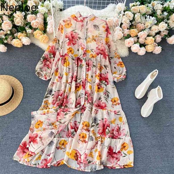 neploe floral printed dress women loose stand collar puff sleeve ladies vestidos summer elegant chiffon dresses 1b850 210423, Black;gray
neploe floral printed dress women loose stand collar puff sleeve ladies vestidos summer elegant chiffon dresses 1b850 210423, Black;gray