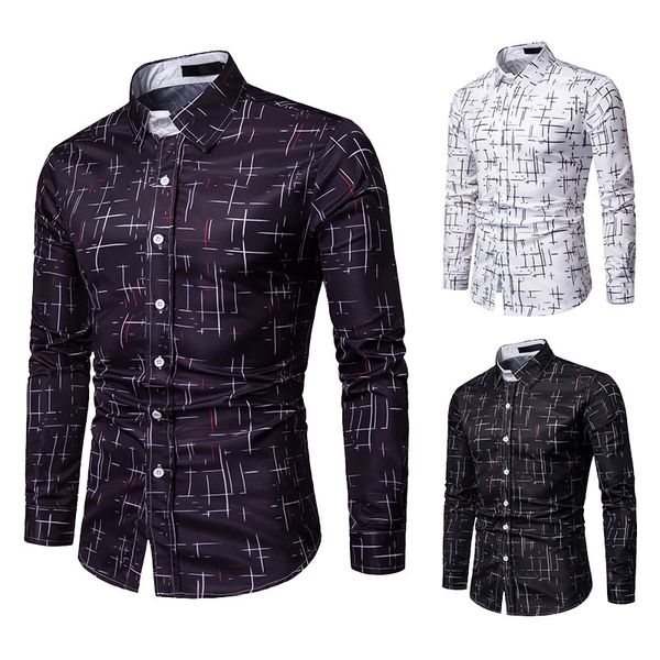Men's long turn down collar cardigan shirt with standard single-breasted smart gipsophila pattern, White;black
Men's long turn down collar cardigan shirt with standard single-breasted smart gipsophila pattern, White;black