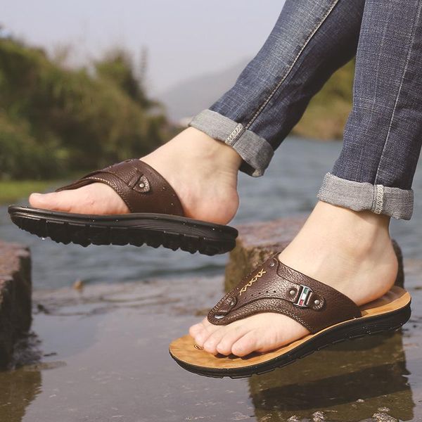 slippers genuine leather flip flops summer beach shoes for men fashion bedroom casual, Black
slippers genuine leather flip flops summer beach shoes for men fashion bedroom casual, Black