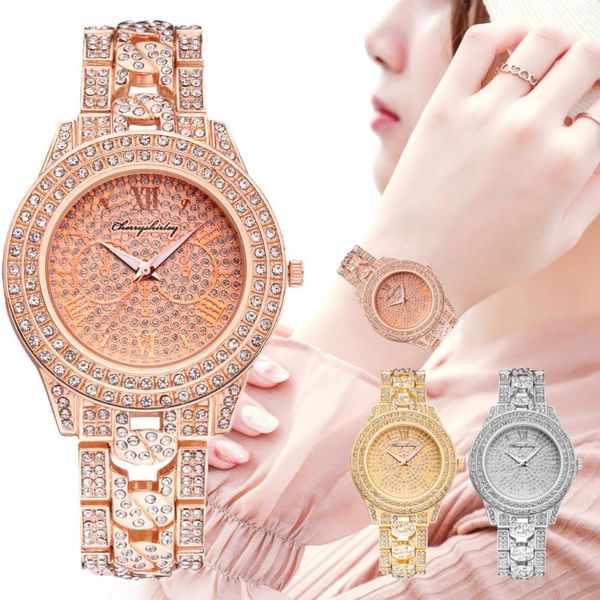 wristwatches luxury womens wrist watch gypsophila diamond gold stainless steel strap roman digital dial ladies quartz montre femme gift, Slivery;brown
wristwatches luxury womens wrist watch gypsophila diamond gold stainless steel strap roman digital dial ladies quartz montre femme gift, Slivery;brown