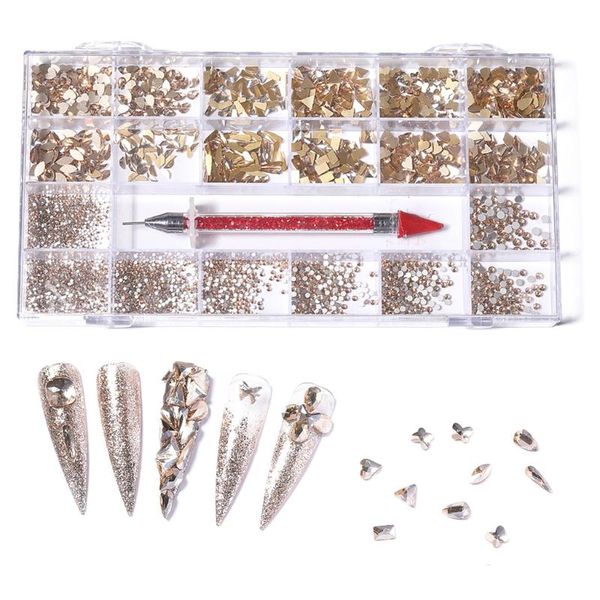 nail art decorations m4ya 21 grids glass decoration kit multi shapes with dual-ended dotting pen set for diy nails supplies accessories, Silver;gold
nail art decorations m4ya 21 grids glass decoration kit multi shapes with dual-ended dotting pen set for diy nails supplies accessories, Silver;gold