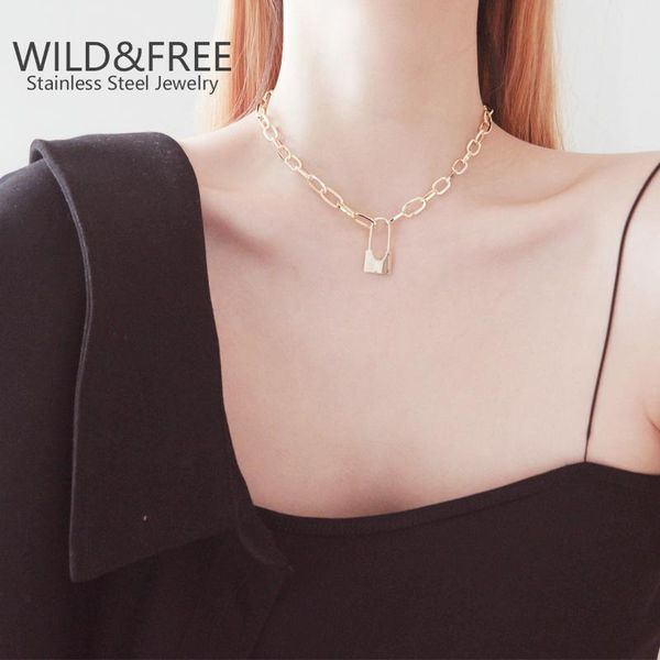 chokers wild & trendy stainless steel jewelry for women 2021 chain necklace fashion party lock shape women's neck, Golden;silver
chokers wild & trendy stainless steel jewelry for women 2021 chain necklace fashion party lock shape women's neck, Golden;silver