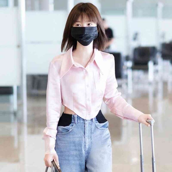 riding wind and breaking the waves, wang ou's same open waist diamond button white long sleeve shirt, women's short 2021 spring sa, White;black
riding wind and breaking the waves, wang ou's same open waist diamond button white long sleeve shirt, women's short 2021 spring sa, White;black