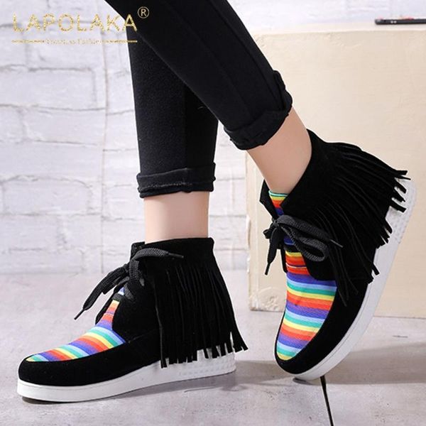 boots lapolaka 2021 western woman shoes lace up mix color fringe comfortable dropship casual ankle booties, Black
boots lapolaka 2021 western woman shoes lace up mix color fringe comfortable dropship casual ankle booties, Black