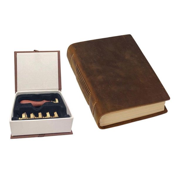 wax seal stamp kit - 6pcs copper vintage sealing set with retro handmade notebook notepads, Purple;pink
wax seal stamp kit - 6pcs copper vintage sealing set with retro handmade notebook notepads, Purple;pink
