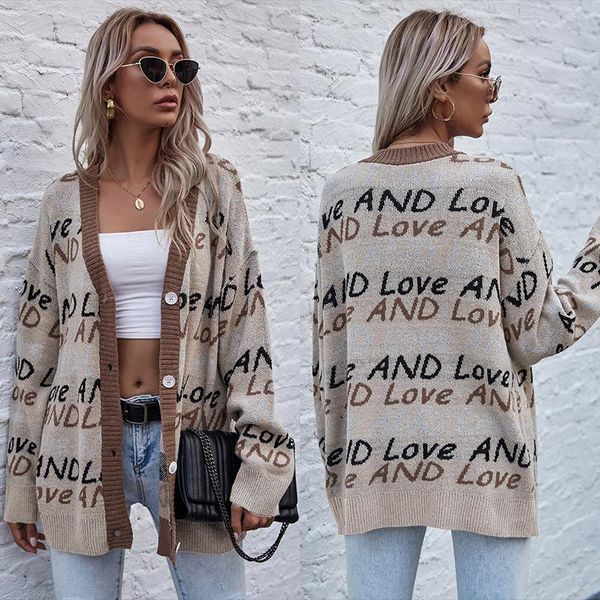 women's knits & tees fashion sweater jacket knitted loose letter knitwear coat autumn winter casual outerwear women thicken cardigan fe, White
women's knits & tees fashion sweater jacket knitted loose letter knitwear coat autumn winter casual outerwear women thicken cardigan fe, White