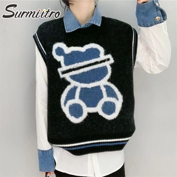 spring autumn kawaii bear cashmere knitted sweater vest women sleeveless waistcoat female korean style cute 210421, Black;white
spring autumn kawaii bear cashmere knitted sweater vest women sleeveless waistcoat female korean style cute 210421, Black;white