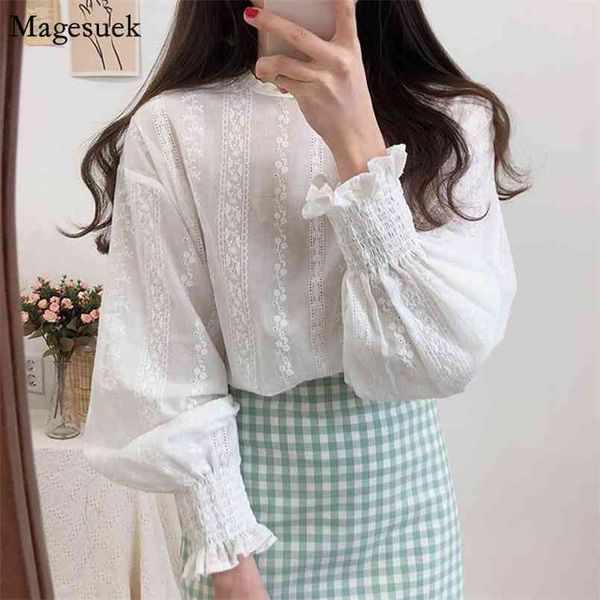 spring embroidery women shirts blouses lantern sleeve cotton white blouse casual loose office female 6874 210512
spring embroidery women shirts blouses lantern sleeve cotton white blouse casual loose office female 6874 210512