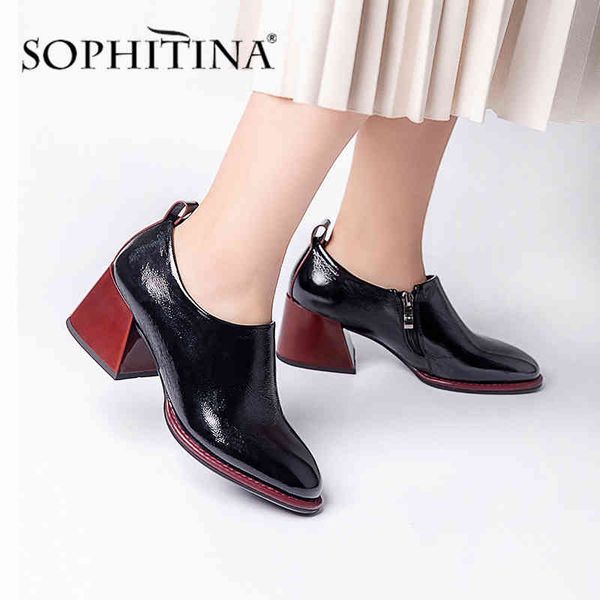 sophitina women's mid high heel pumps spring autumn quality slip on square chunky heeled ladies office work dress shoes by244 210513, Black
sophitina women's mid high heel pumps spring autumn quality slip on square chunky heeled ladies office work dress shoes by244 210513, Black