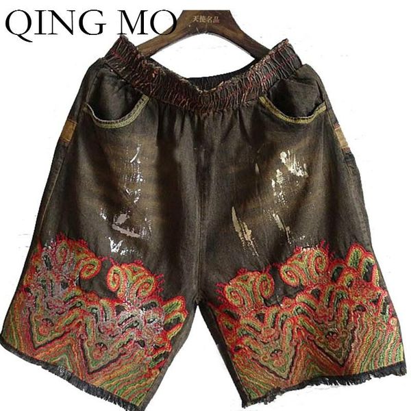 women's jeans qing mo women abstract pattern embroidery pants 2021 summer high elastic waist female denim wide leg zqy4570, Blue
women's jeans qing mo women abstract pattern embroidery pants 2021 summer high elastic waist female denim wide leg zqy4570, Blue