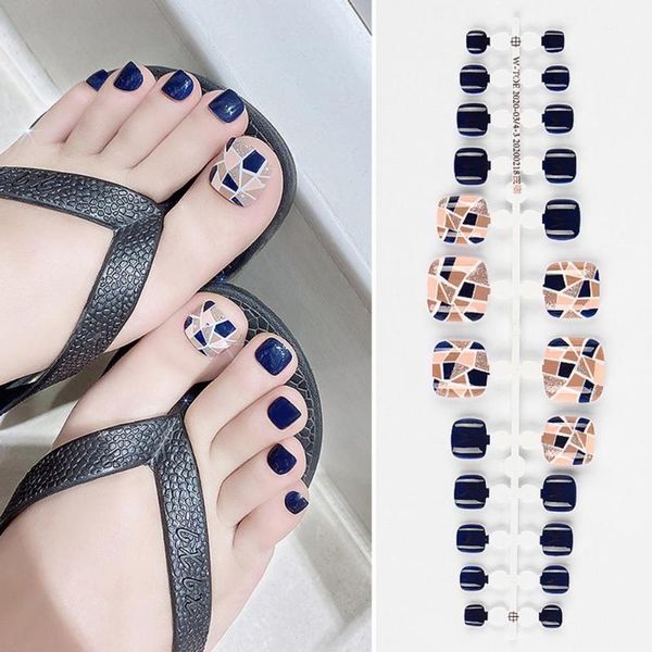 false nails 24 pcs/set fashion geometric triangle flower fake toenails foot nail tips for wome ladies toe art tools, Red;gold
false nails 24 pcs/set fashion geometric triangle flower fake toenails foot nail tips for wome ladies toe art tools, Red;gold