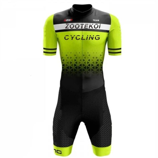 zootekoi 2021 team men triathlon suit cycling jersey short sleeve jumpsuit clothing bike mtb ropa ciclismo skinsuit racing sets, Black;blue