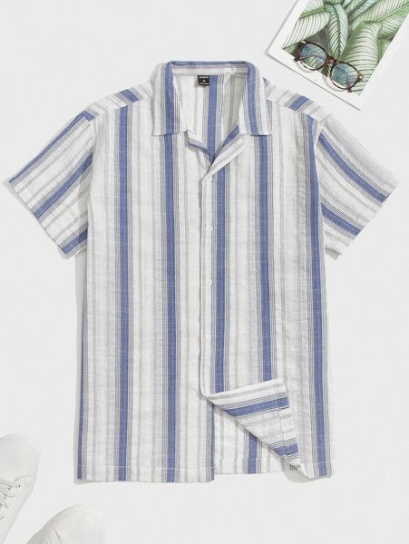 men striped button up shirt d8ho#, White;black