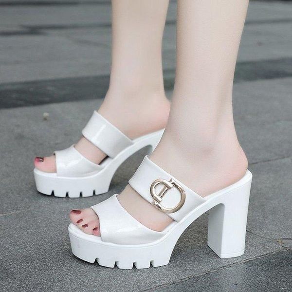 sandals 2021 women's summer slippers casual patent leather flip-flops beach thick heels high, Black
sandals 2021 women's summer slippers casual patent leather flip-flops beach thick heels high, Black