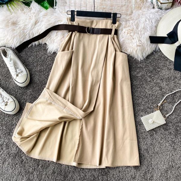 skirts high waist skirt female irregular mid length large pocket long casual solid pockets empire belt included, Black
skirts high waist skirt female irregular mid length large pocket long casual solid pockets empire belt included, Black