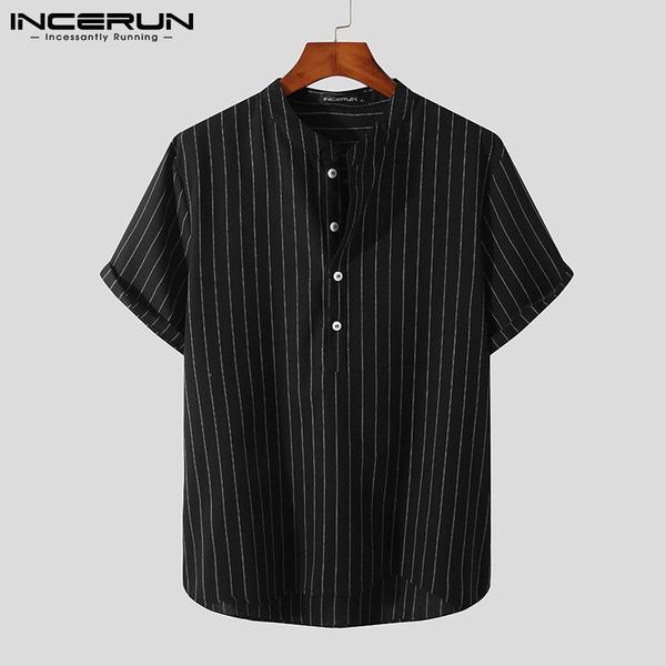 men's casual shirts summer men shirt striped stand collar streetwear short sleeve clothing harajuku 2021 breathable camisas s-5xl incer, White;black
men's casual shirts summer men shirt striped stand collar streetwear short sleeve clothing harajuku 2021 breathable camisas s-5xl incer, White;black