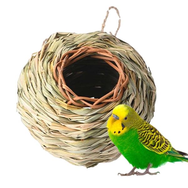bird cages hanging hut natural grass handwoven hummingbird house for outside spherical finch nest garden window decoration
bird cages hanging hut natural grass handwoven hummingbird house for outside spherical finch nest garden window decoration