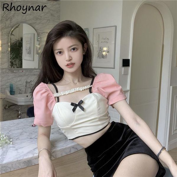 women's blouses & shirts women sweet cropped puff short sleeve korean style fashion casual summer girls y2k female chic french sty, White
women's blouses & shirts women sweet cropped puff short sleeve korean style fashion casual summer girls y2k female chic french sty, White