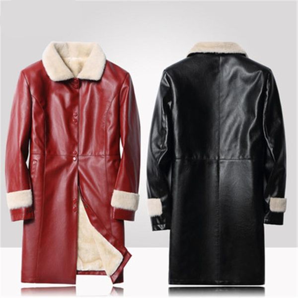 women's leather & faux 2021 winter fashion mid-length lapel long-sleeved middle-aged and elderly plus velvet thick warm jacket female t, Black
women's leather & faux 2021 winter fashion mid-length lapel long-sleeved middle-aged and elderly plus velvet thick warm jacket female t, Black