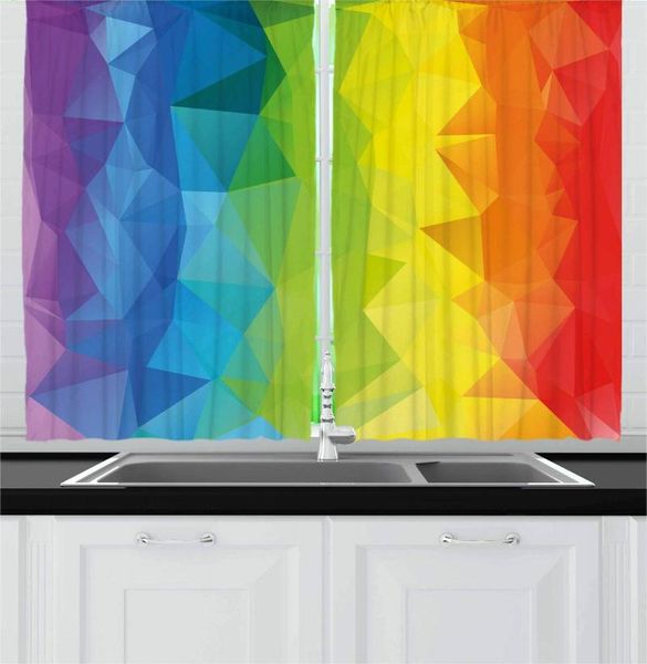 curtain & drapes rainbow kitchen curtains kids room abstract lively horizontal polygons in colors pride week facet cafe decor 
curtain & drapes rainbow kitchen curtains kids room abstract lively horizontal polygons in colors pride week facet cafe decor