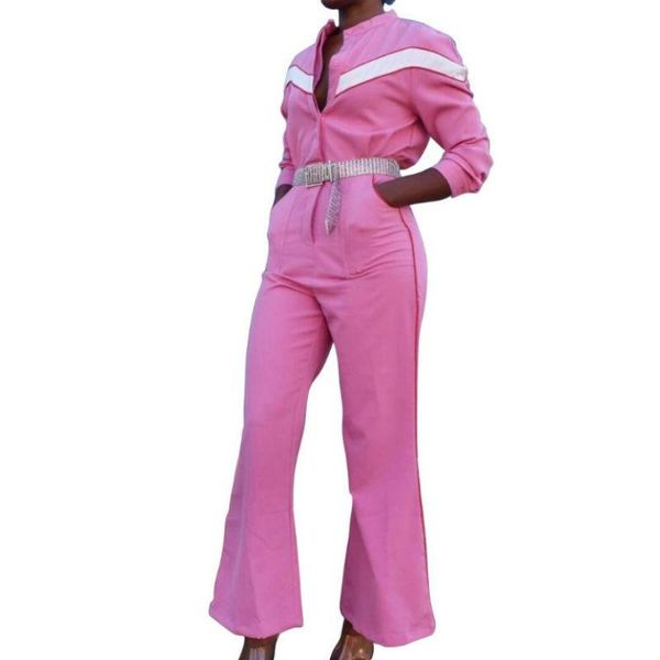women's jumpsuits & rompers 2021 style pink fashion patchwork lady stand collar high waist sashes wide leg pants temperament, Black;white
women's jumpsuits & rompers 2021 style pink fashion patchwork lady stand collar high waist sashes wide leg pants temperament, Black;white