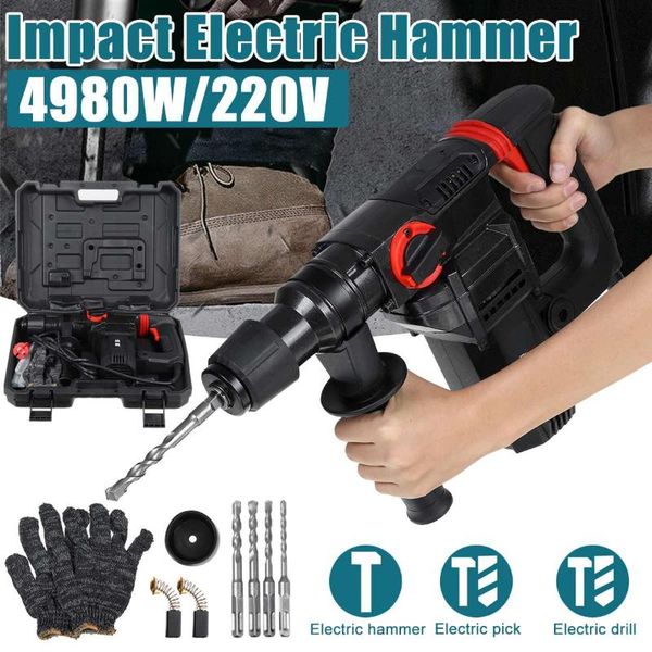 professiona electric drills high power drill hammer impact 220v 4980w industrial multifunctional rotary puncher demolition 4 function
professiona electric drills high power drill hammer impact 220v 4980w industrial multifunctional rotary puncher demolition 4 function