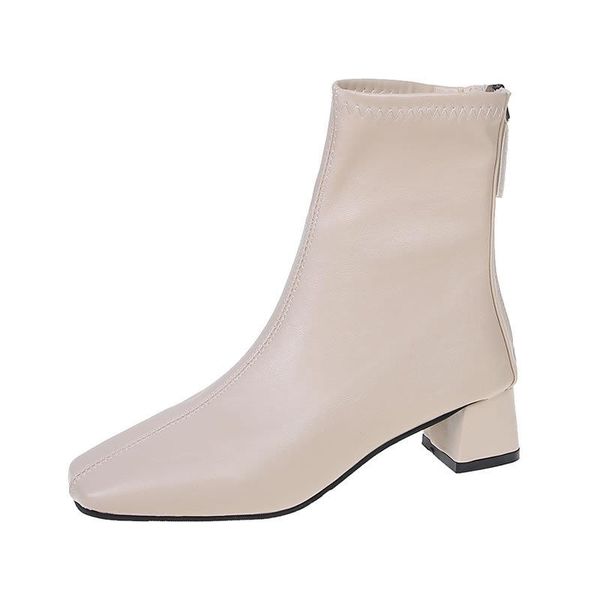 boots 2021spring khaki pu artificial leather short combat thick middle heel women's zipper ankle boots35-40, Black 
boots 2021spring khaki pu artificial leather short combat thick middle heel women's zipper ankle boots35-40, Black