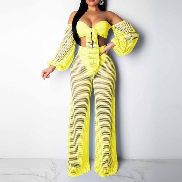 summer hollow strapless women long sleeve cropped and wild leg pants two piece suit sets mesh sheer beach outfits party women's, White
summer hollow strapless women long sleeve cropped and wild leg pants two piece suit sets mesh sheer beach outfits party women's, White