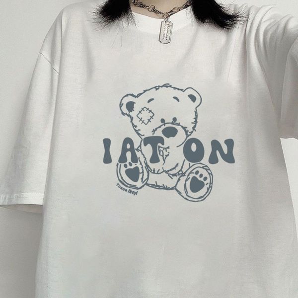 t shirt bear fashion brand short sleeve women's loose korean version ins harajuku fenggao street casual clothes, White
t shirt bear fashion brand short sleeve women's loose korean version ins harajuku fenggao street casual clothes, White
